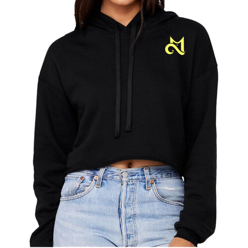 M Yellow no apologies back Cropped Fleece Hoodie Thumbnail