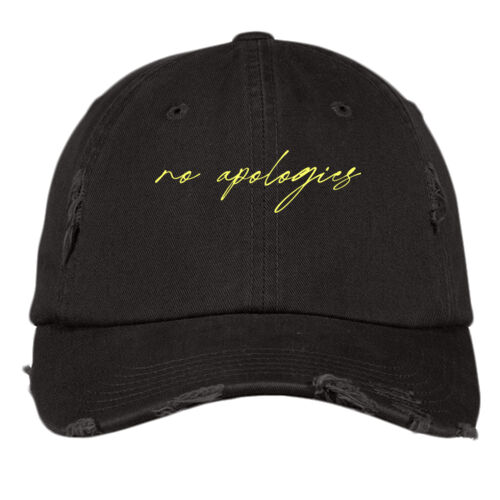 No Apologies Distressed Black Cap Thumbnail