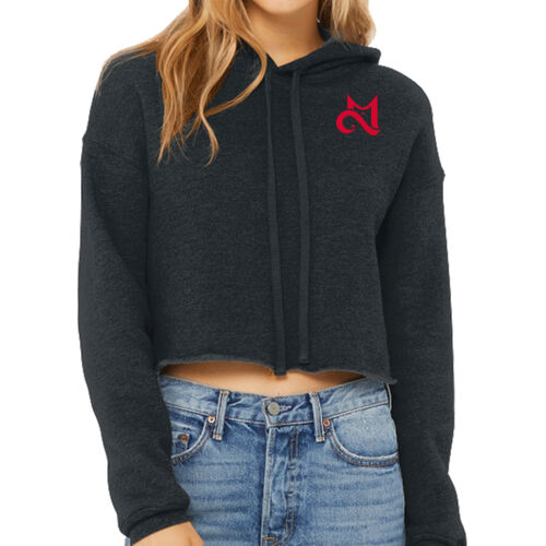 M Red no apologies back Cropped Fleece Hoodie Thumbnail