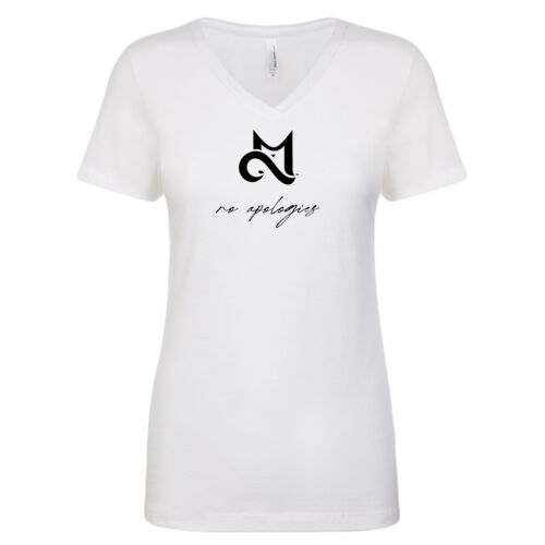 M no apologies Ladies V-neck T Thumbnail